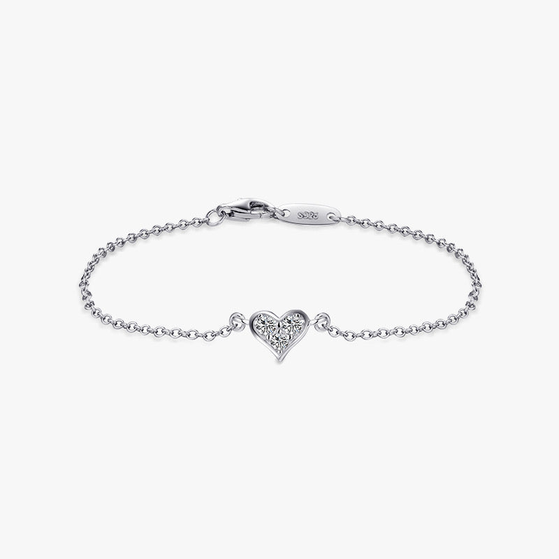 Pulsera de plata corazón
