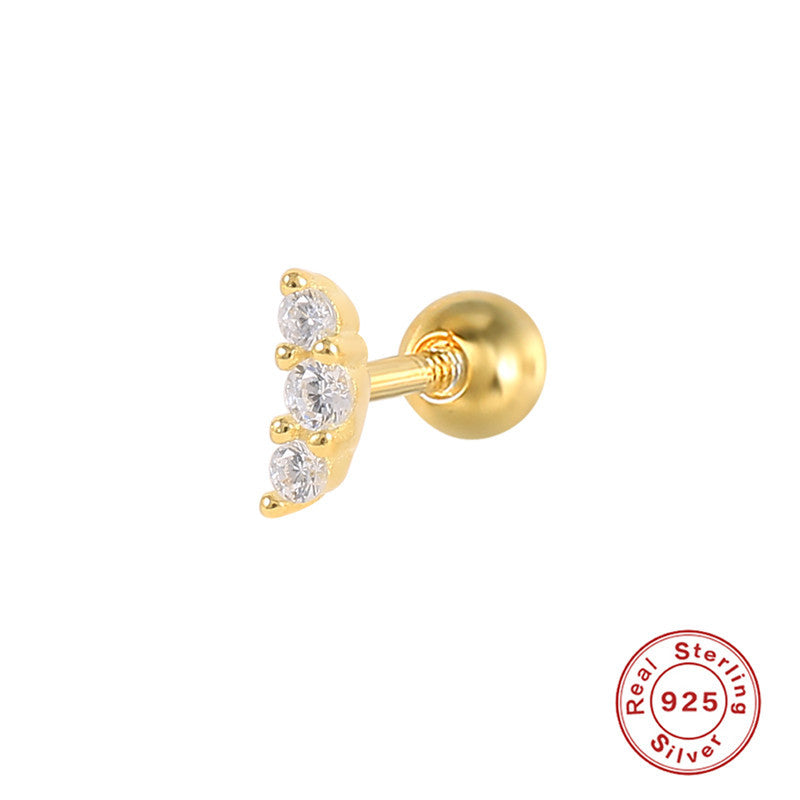 Piercing Individual de Tres Zirconias en Vertical ✨