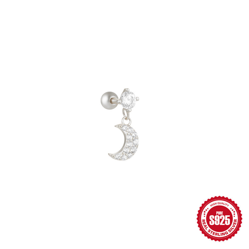 Piercing Individual de Plata Zirconia con Colgante Inferior 🌸