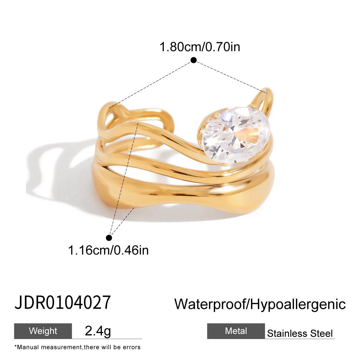 Anillo Ondas Con Zirconia🤍