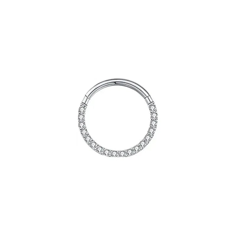 Piercing Argolla Zirconia Plateada🤍