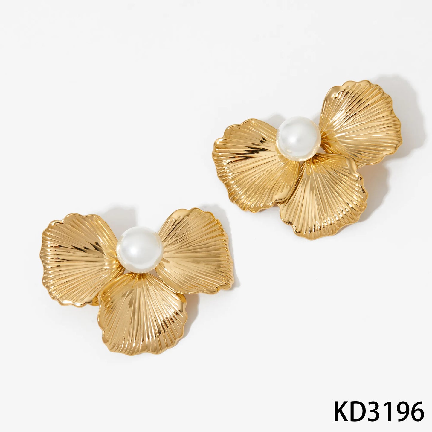 Arete Media Flor Con Perla💛