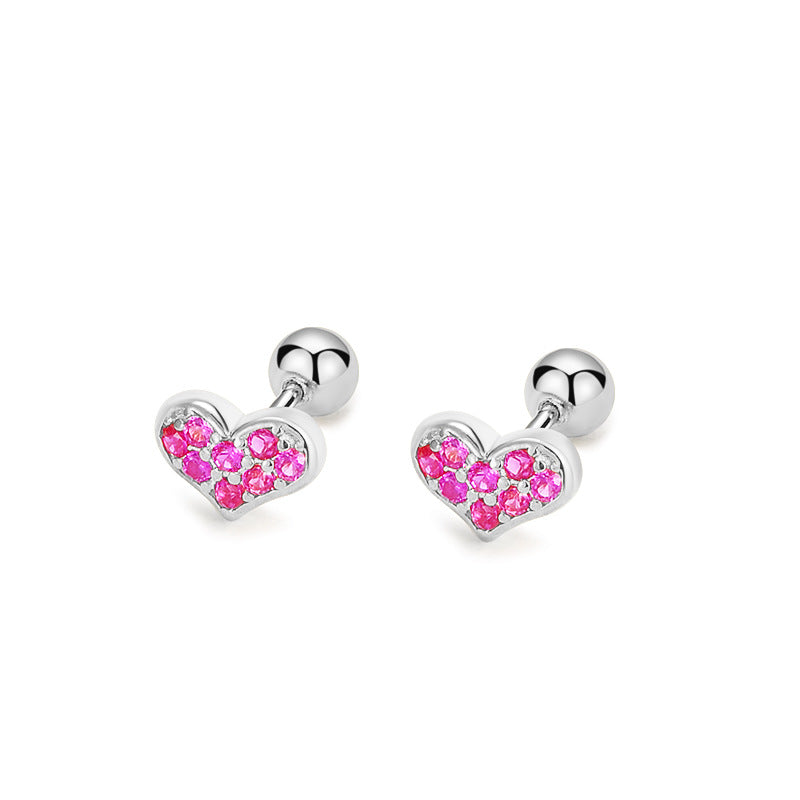 Piercing de Plata Corazones con Zirconia Fucsia 💖