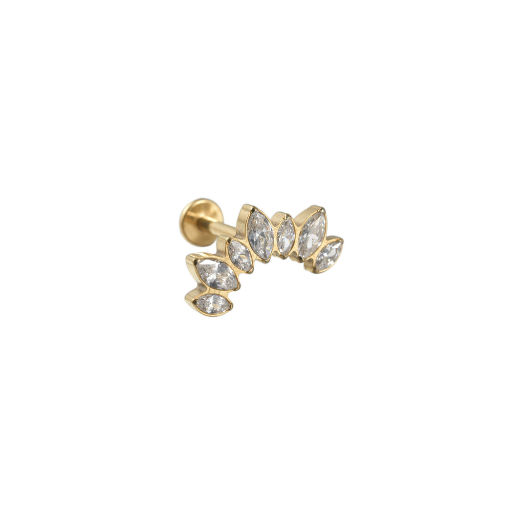 Piercing titanio individual corona de 7 hojas