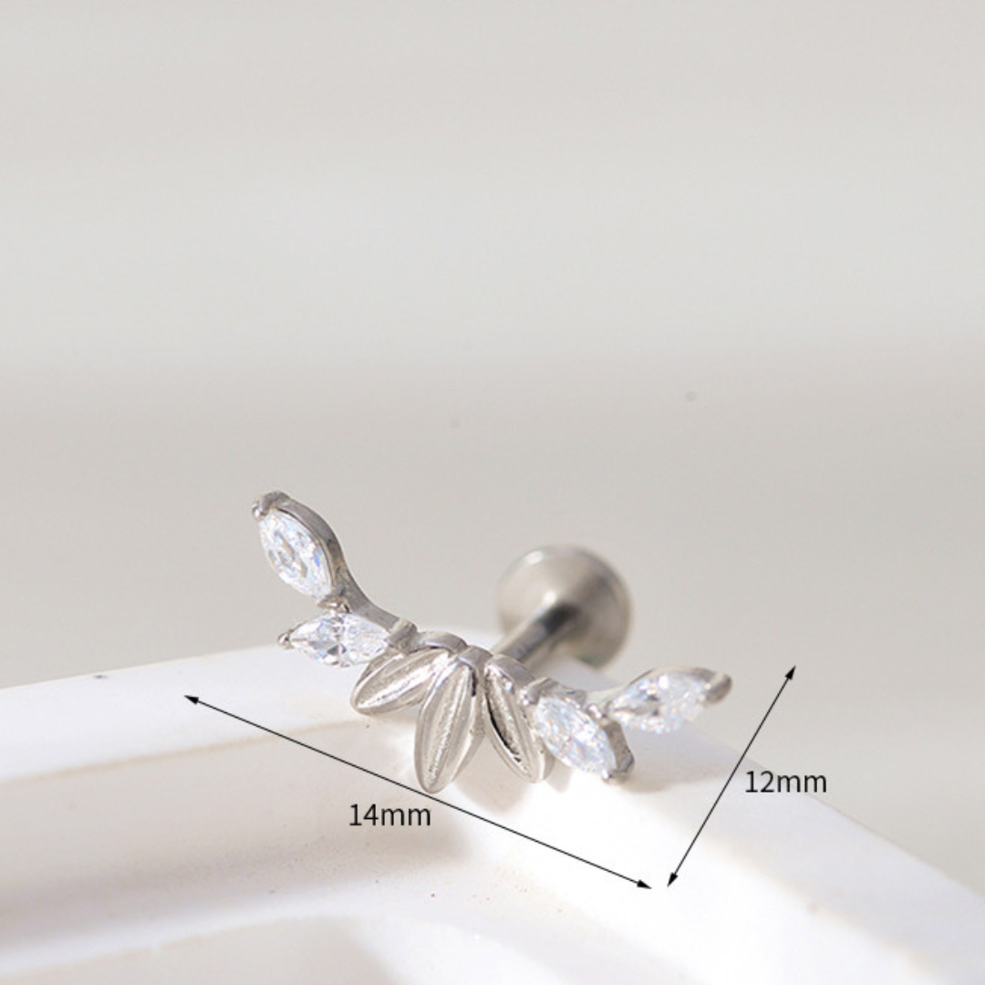 Piercing titanio individual corona de 7 hojas