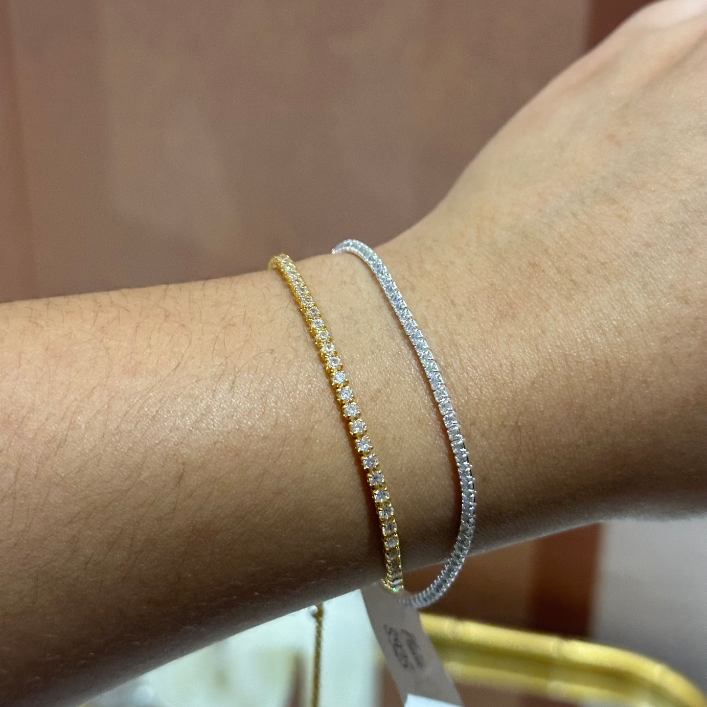 Pulsera zirconia ajustable plata