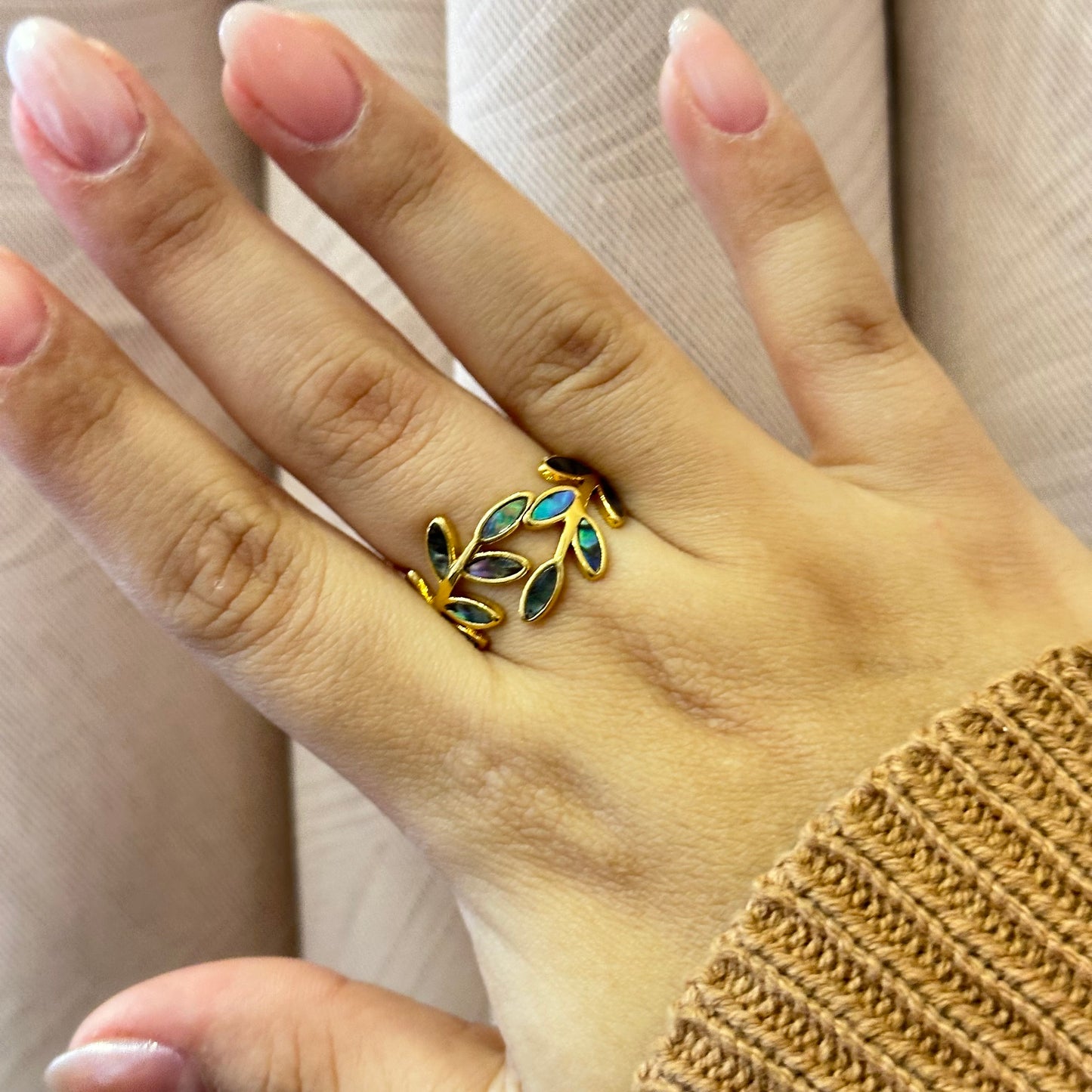 Anillo hojas tornasol