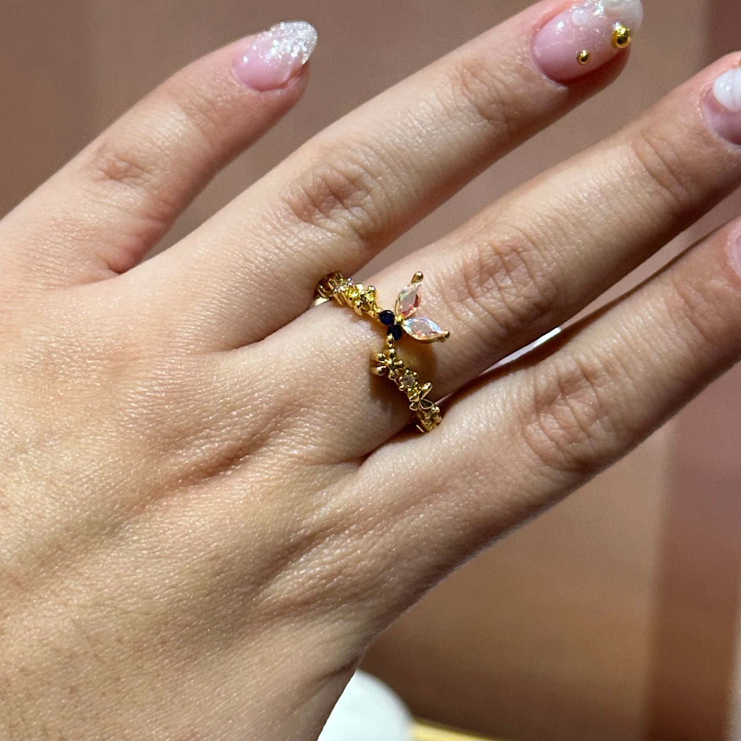 Anillo de Mariposa Tornasol Azul🦋💙