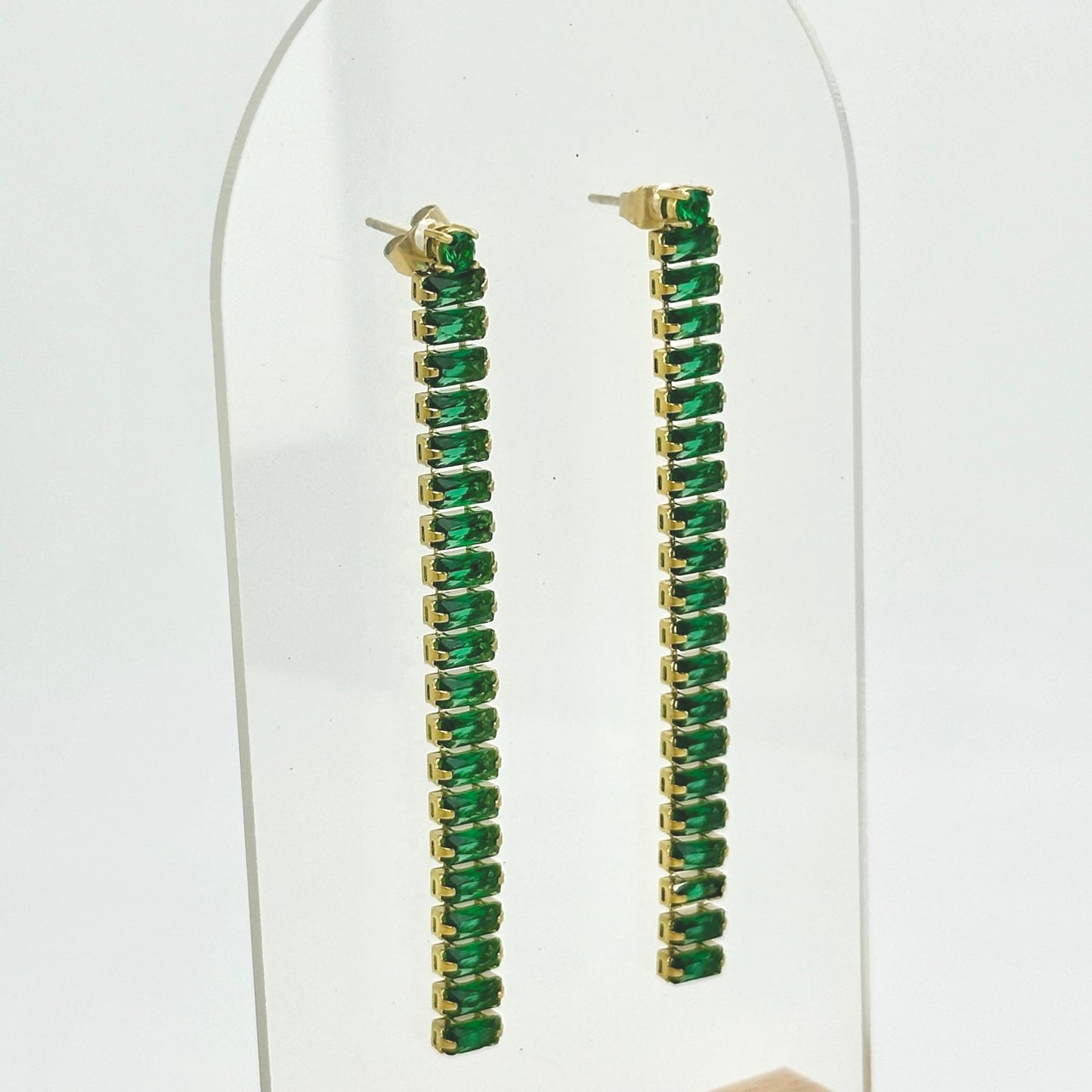 Aretes de zirconia rectangular