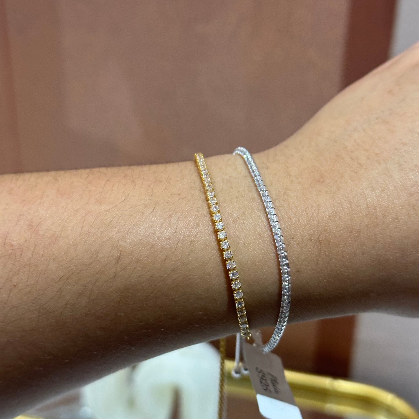 Pulsera zirconia ajustable plata