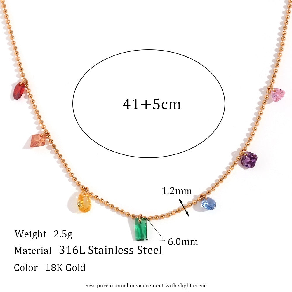 Cadena de gemas de colores