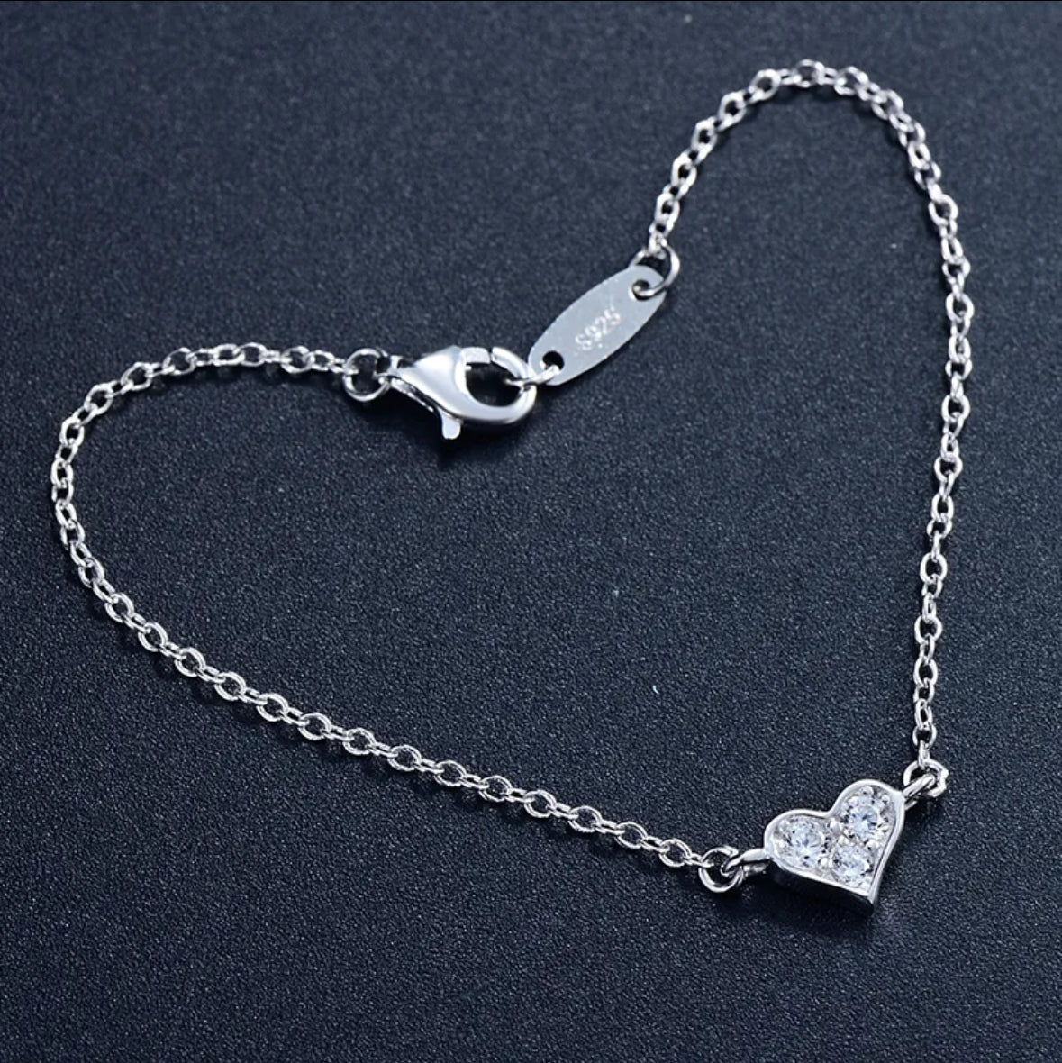 Pulsera de plata corazón
