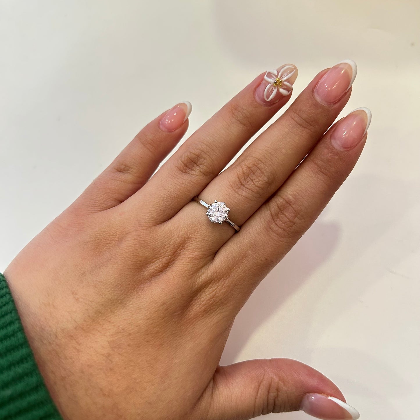 Anillo de promesa plata canasta