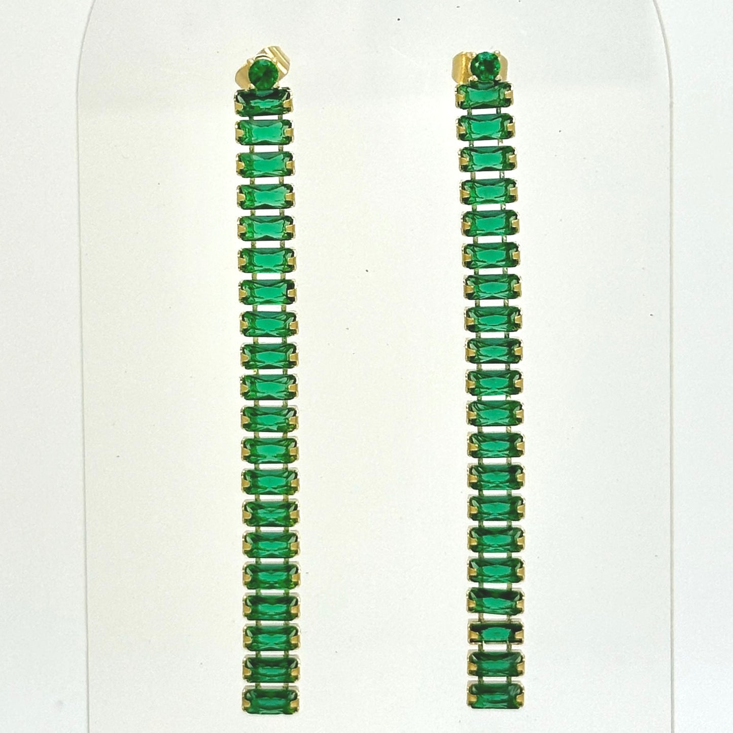 Aretes de zirconia rectangular