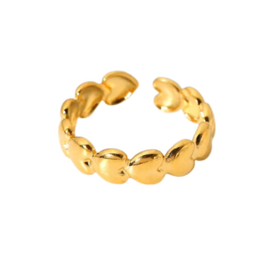 Anillo banda de corazones