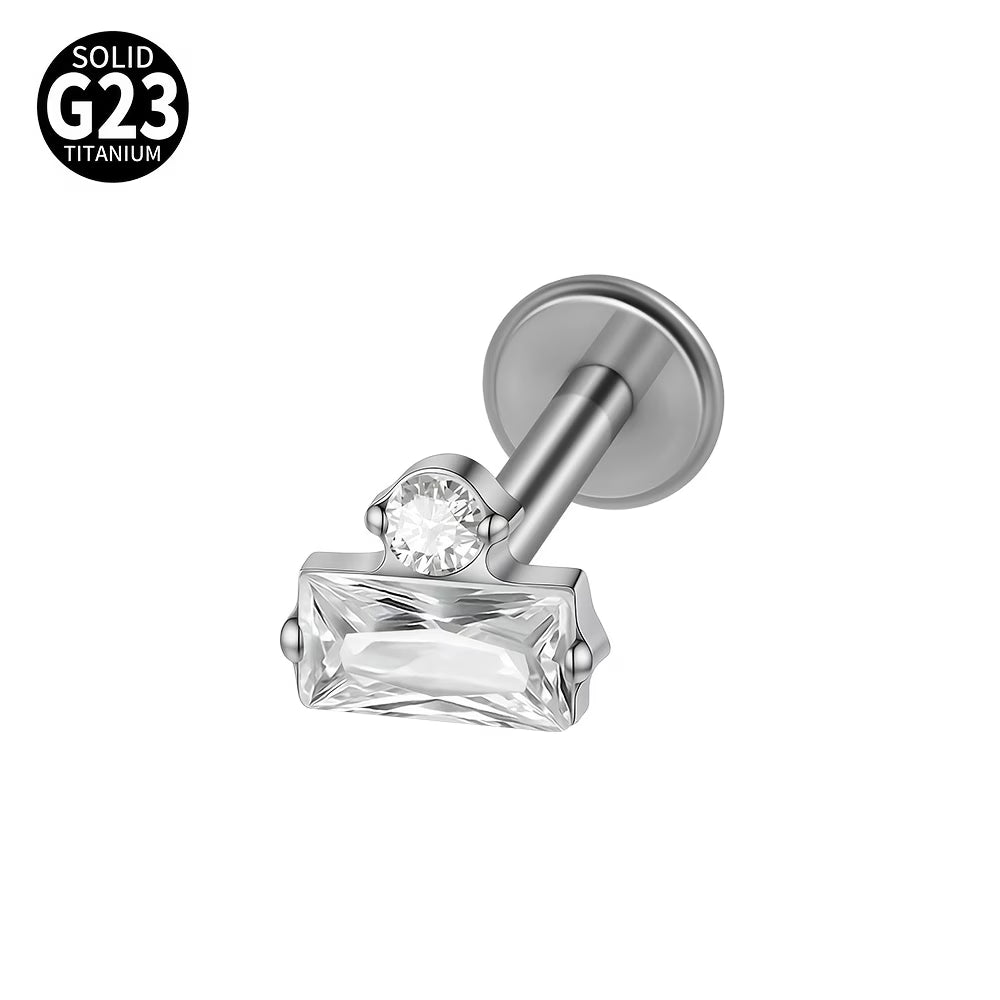 Titanio Flat Back doble piedra