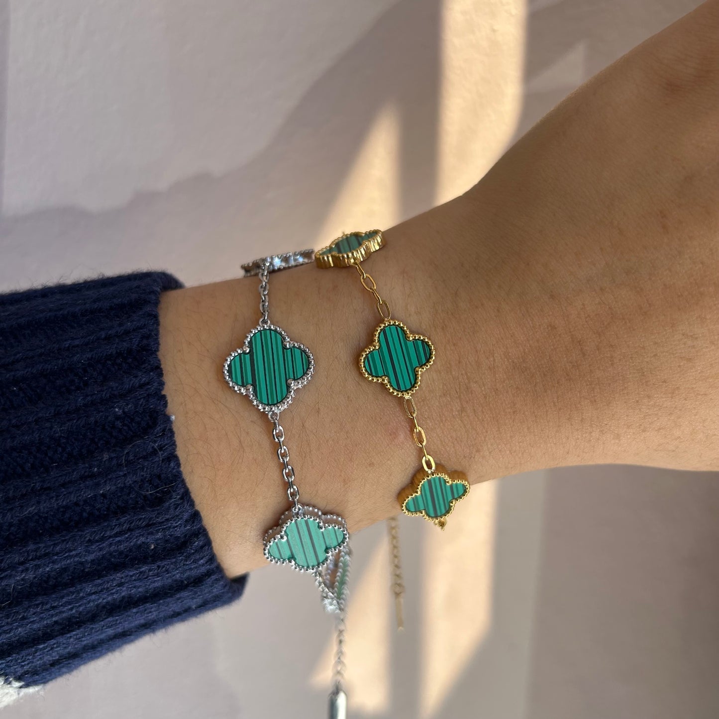 Pulsera trébol color verde