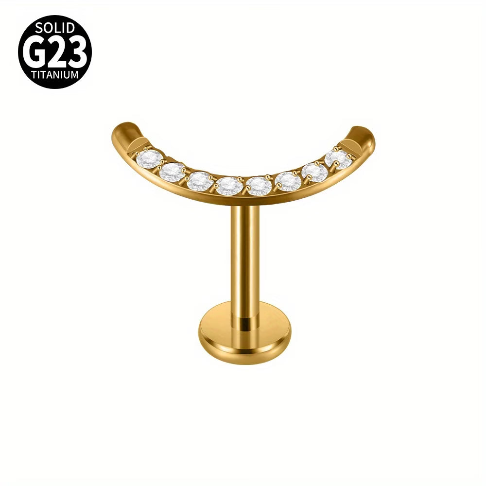 Titanio Flat Back medio circulo