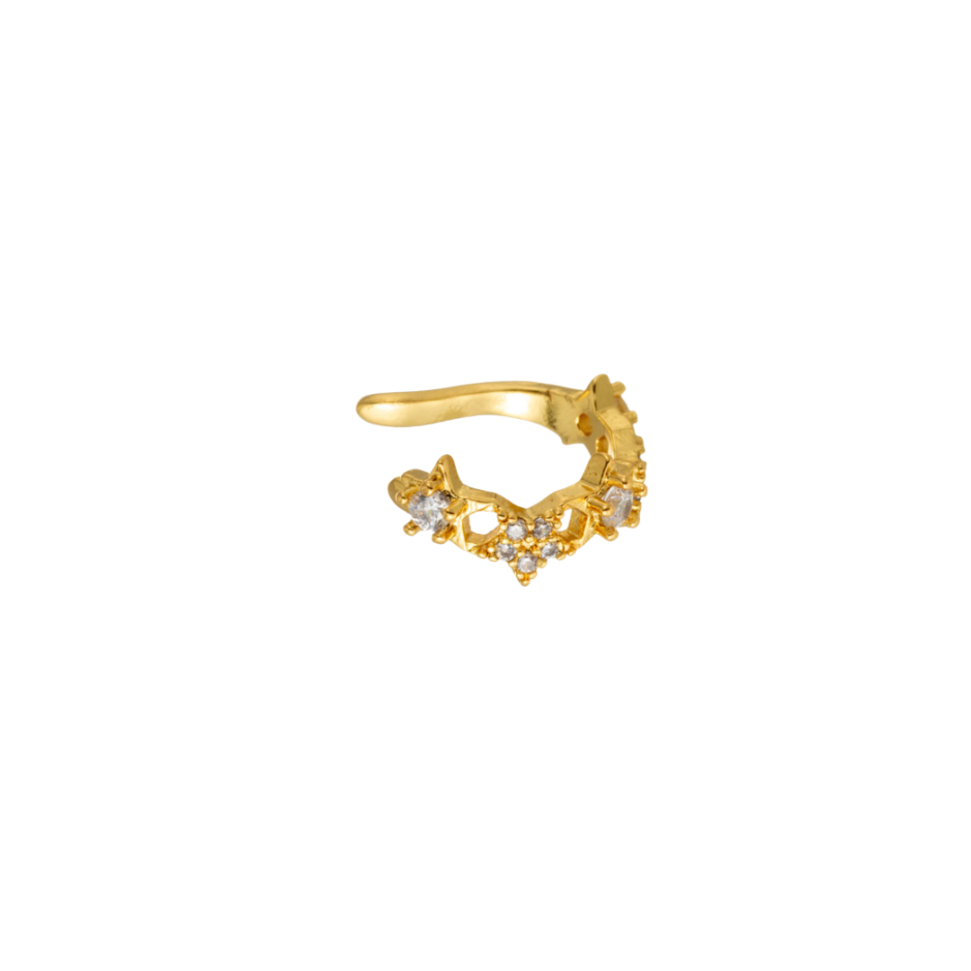 Earcuff de flor de zirconia