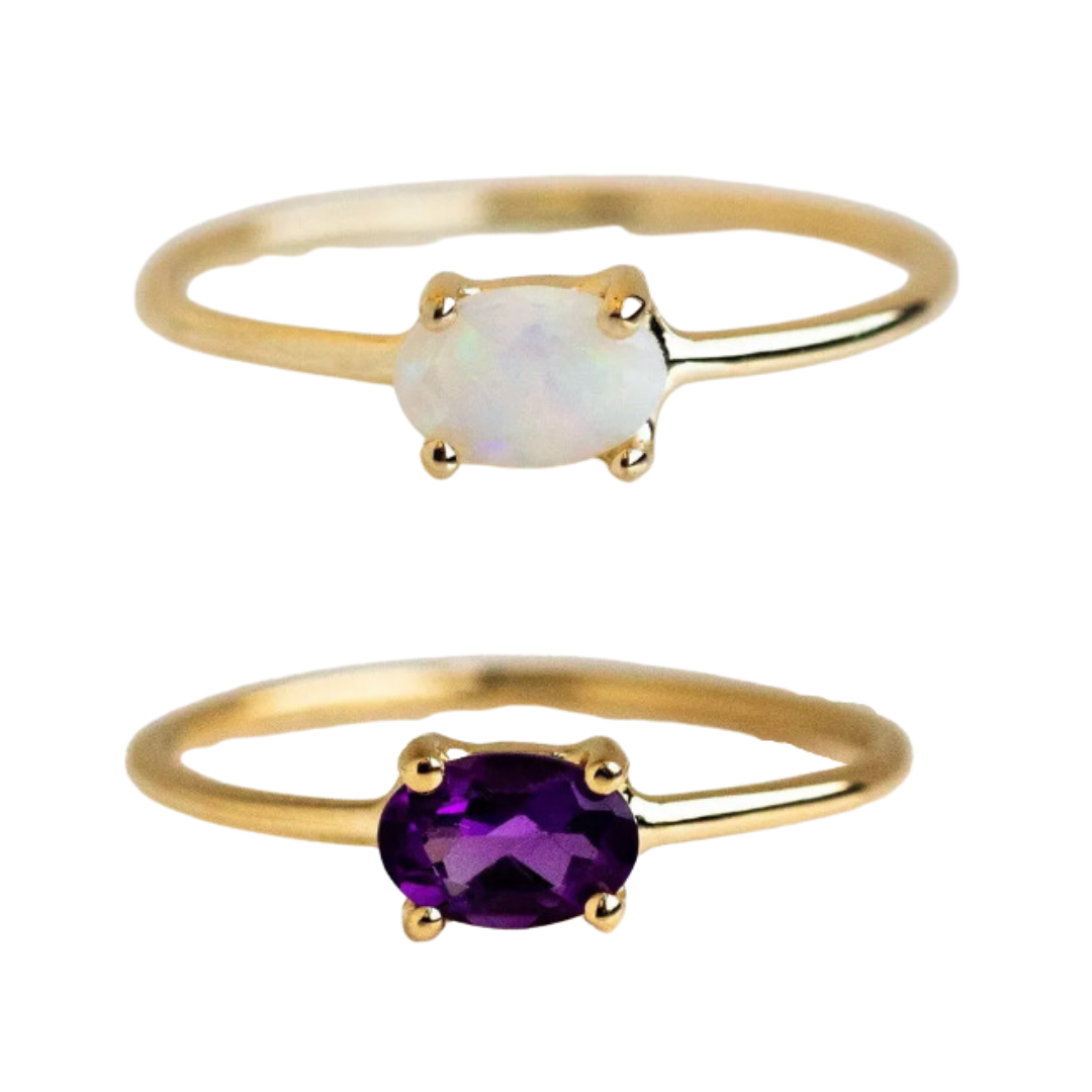 Anillo piedra ovalada
