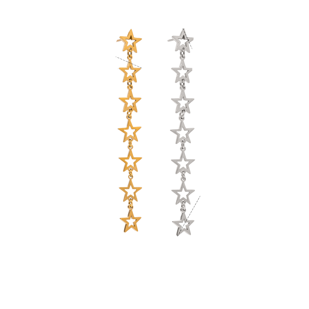 Aretes cadena de estrellas