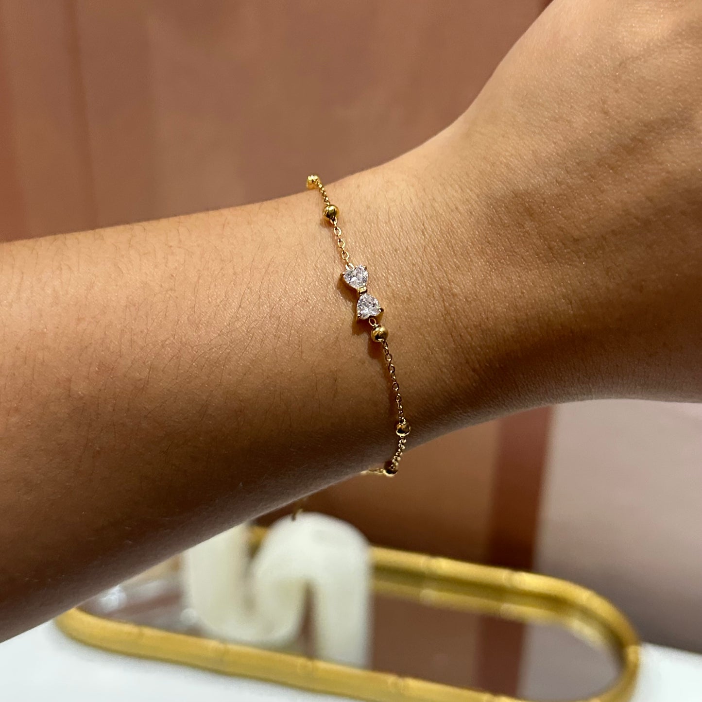 Pulsera de moñito de cristal