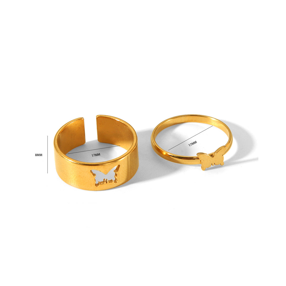 Anillos pareja mariposa