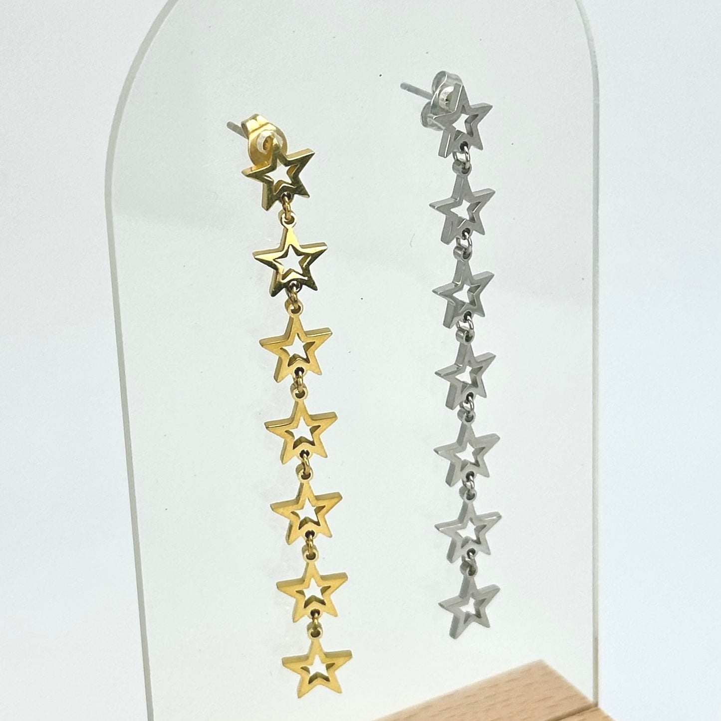 Aretes cadena de estrellas