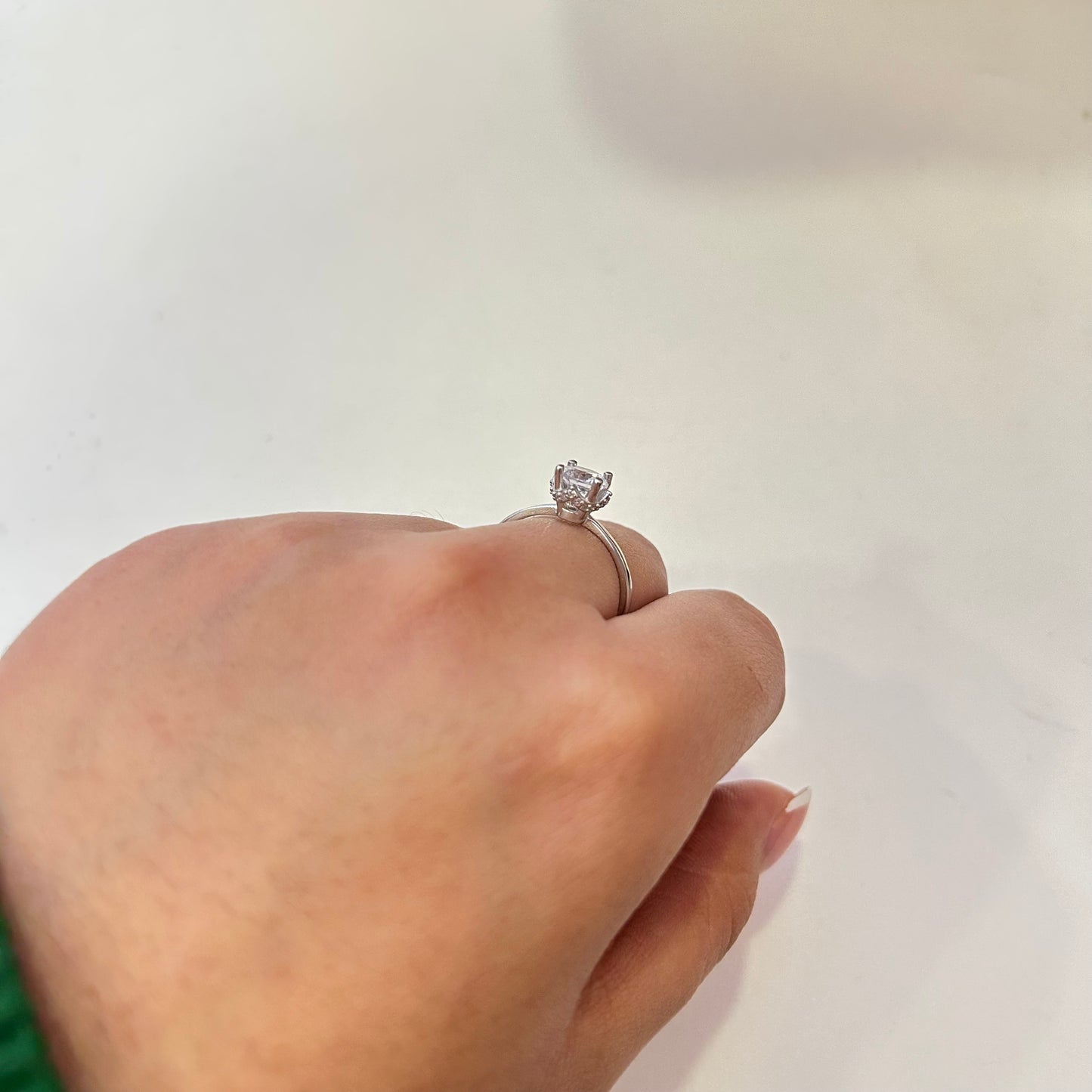 Anillo de promesa plata canasta