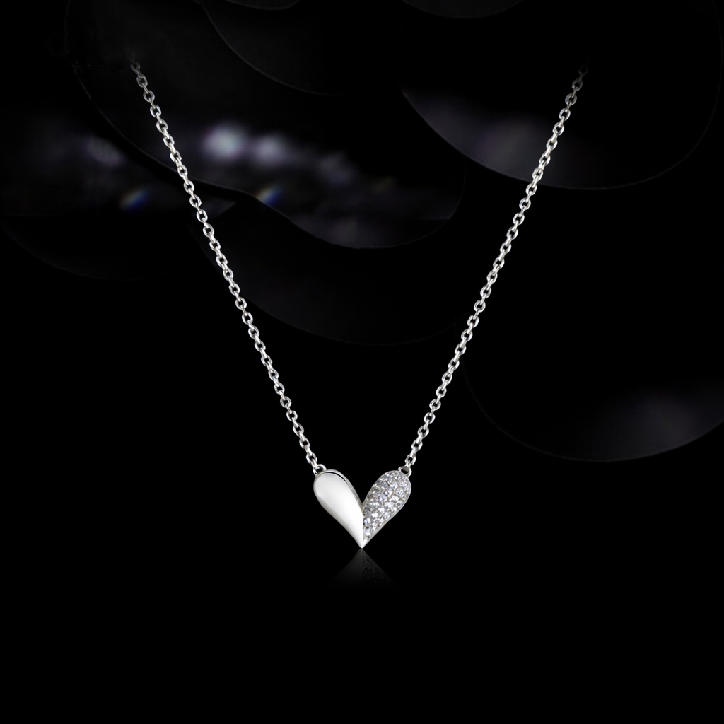 Cadena de Corazón Half Zirconia 💎