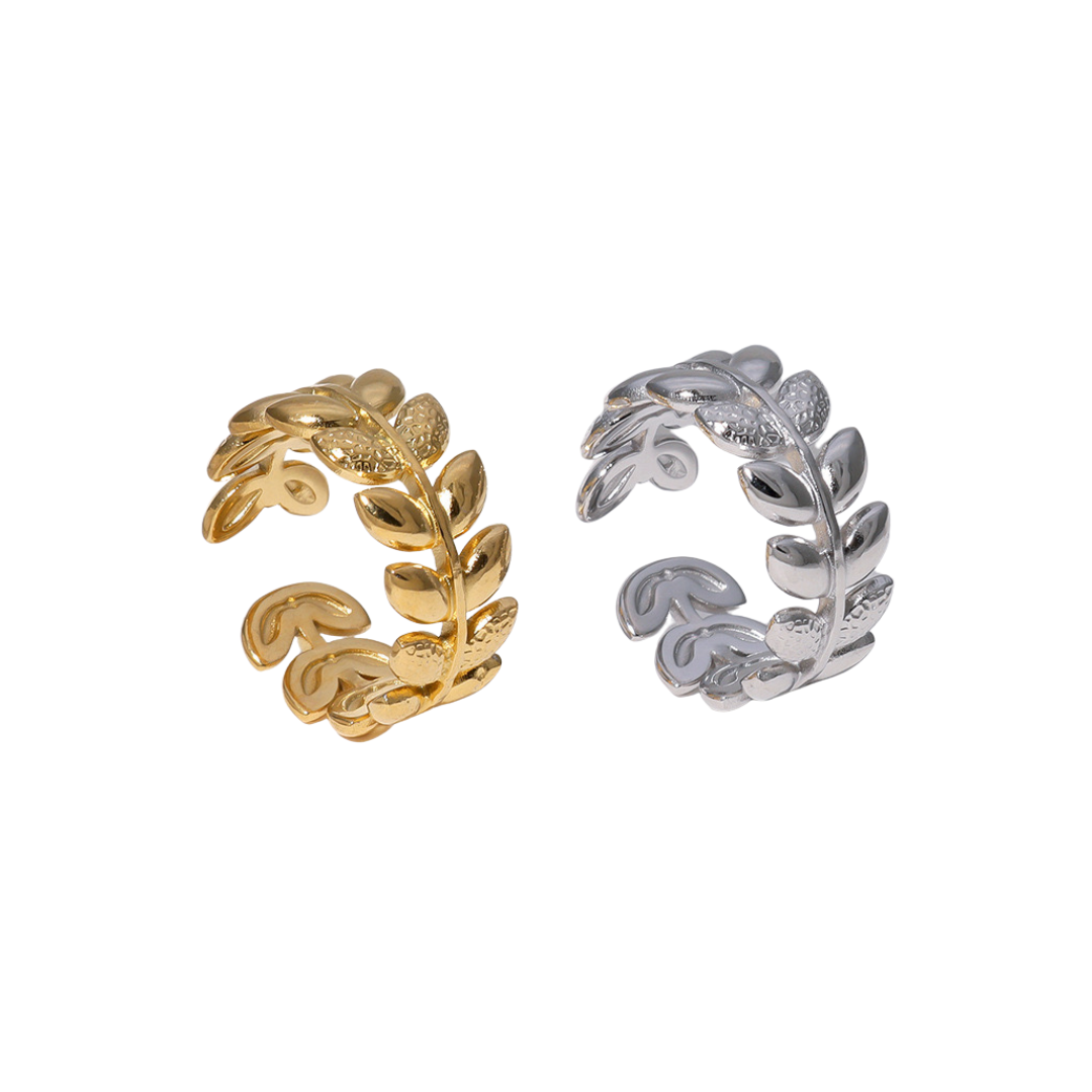 Anillo de hojas grandes