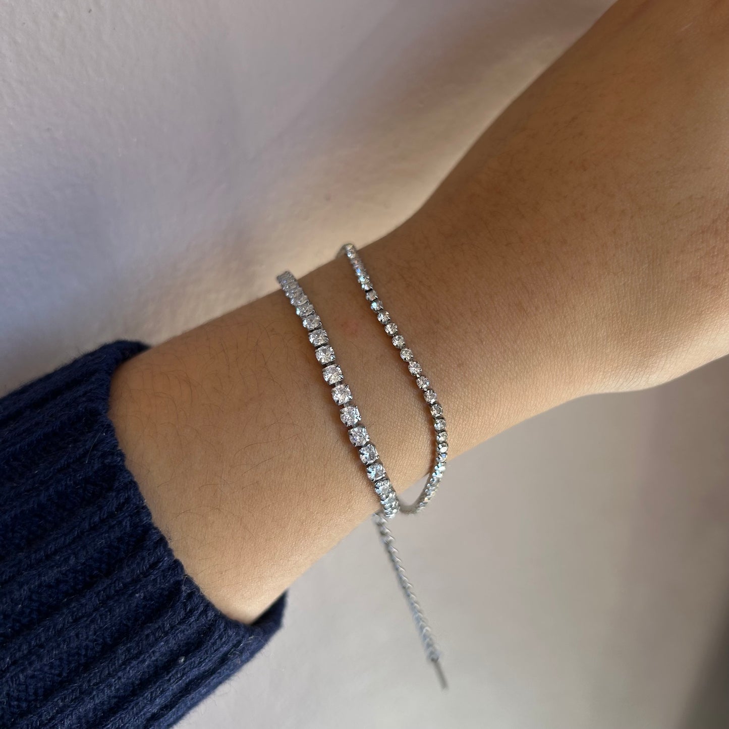 Pulsera zirconia plateada
