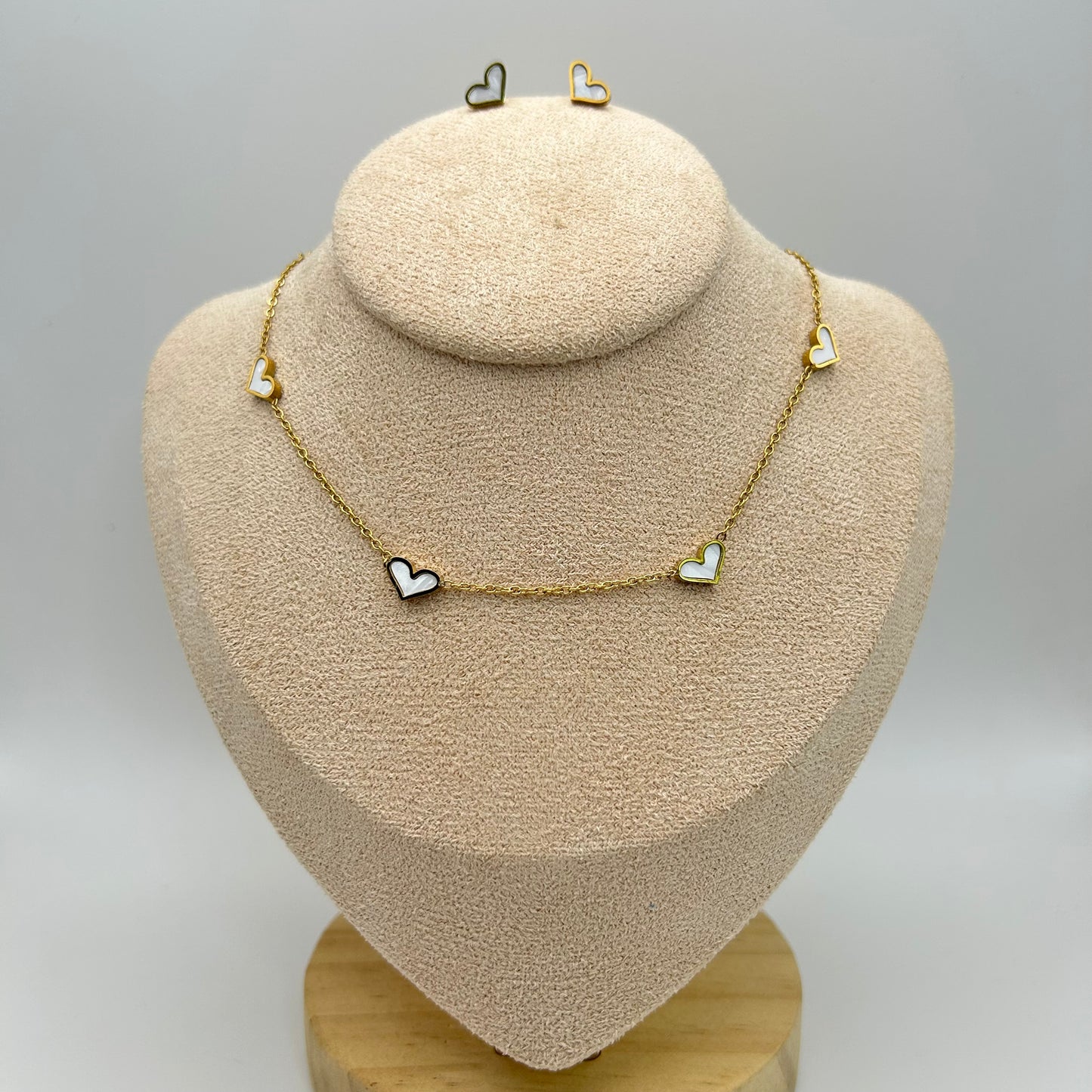Conjunto de corazones de nácar