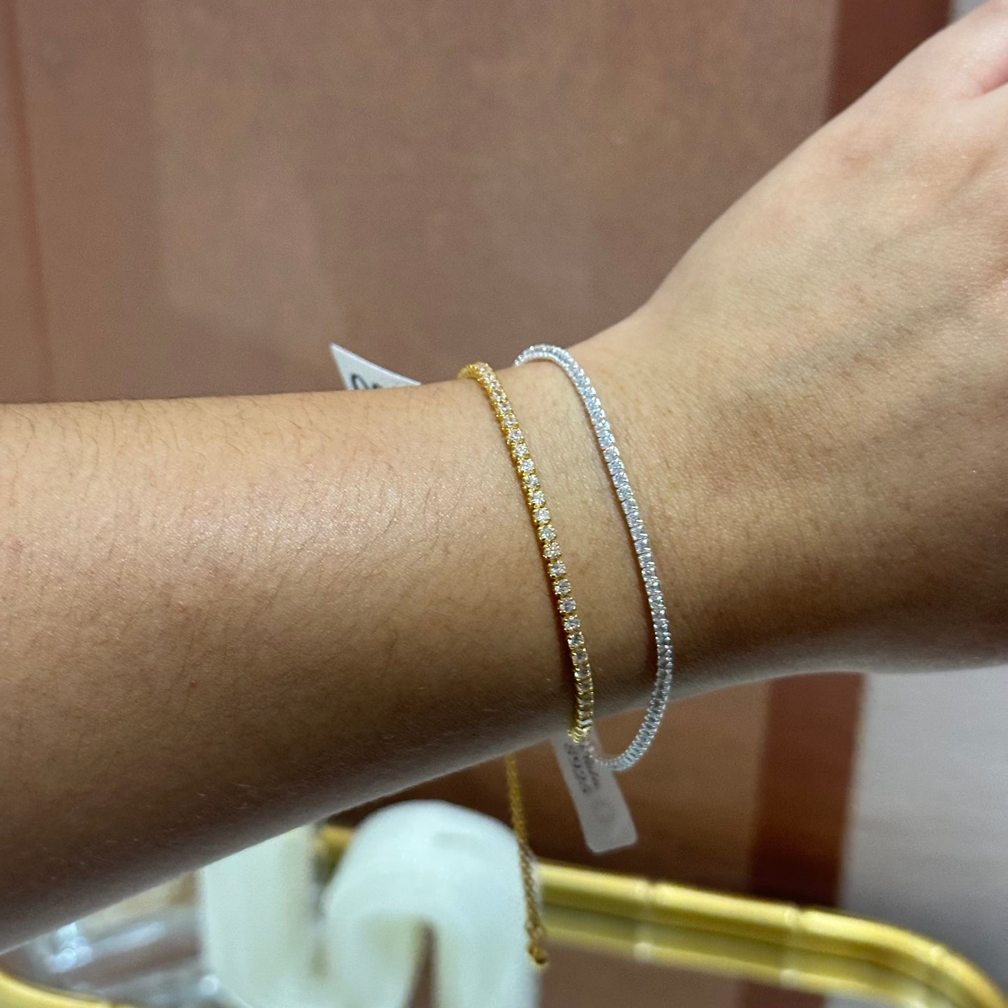 Pulsera zirconia ajustable plata