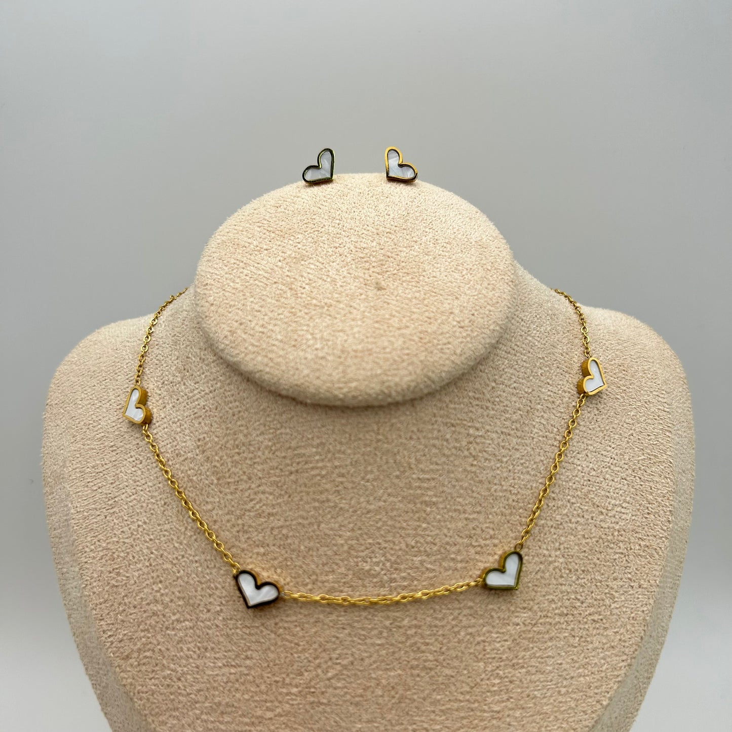 Conjunto de corazones de nácar