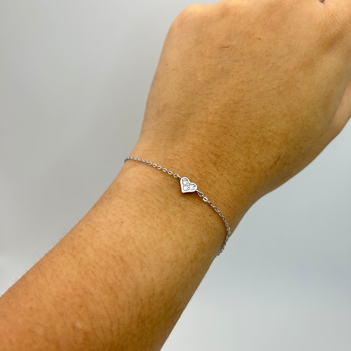 Pulsera de plata corazón