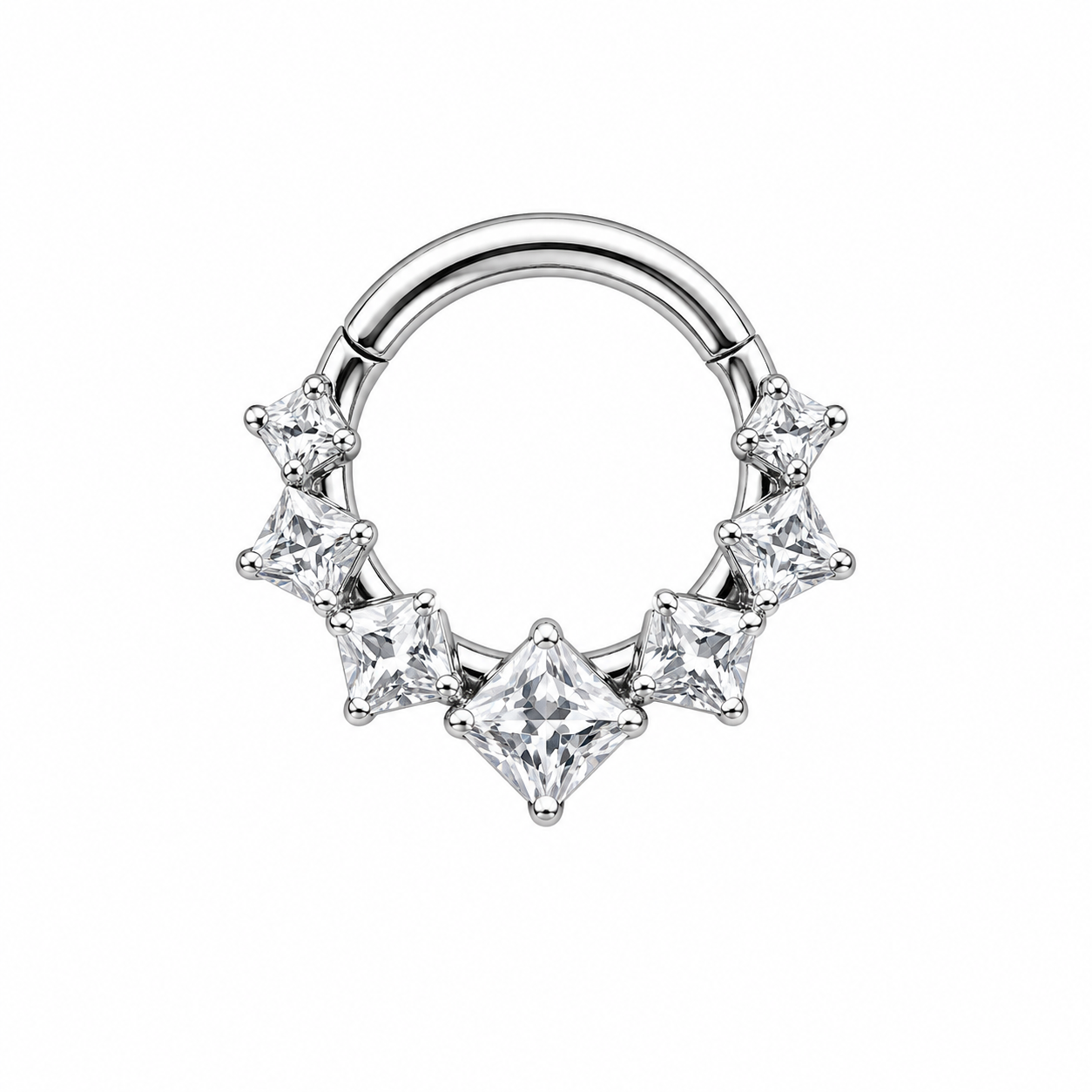 Piercing Argolla de zirconias rombo