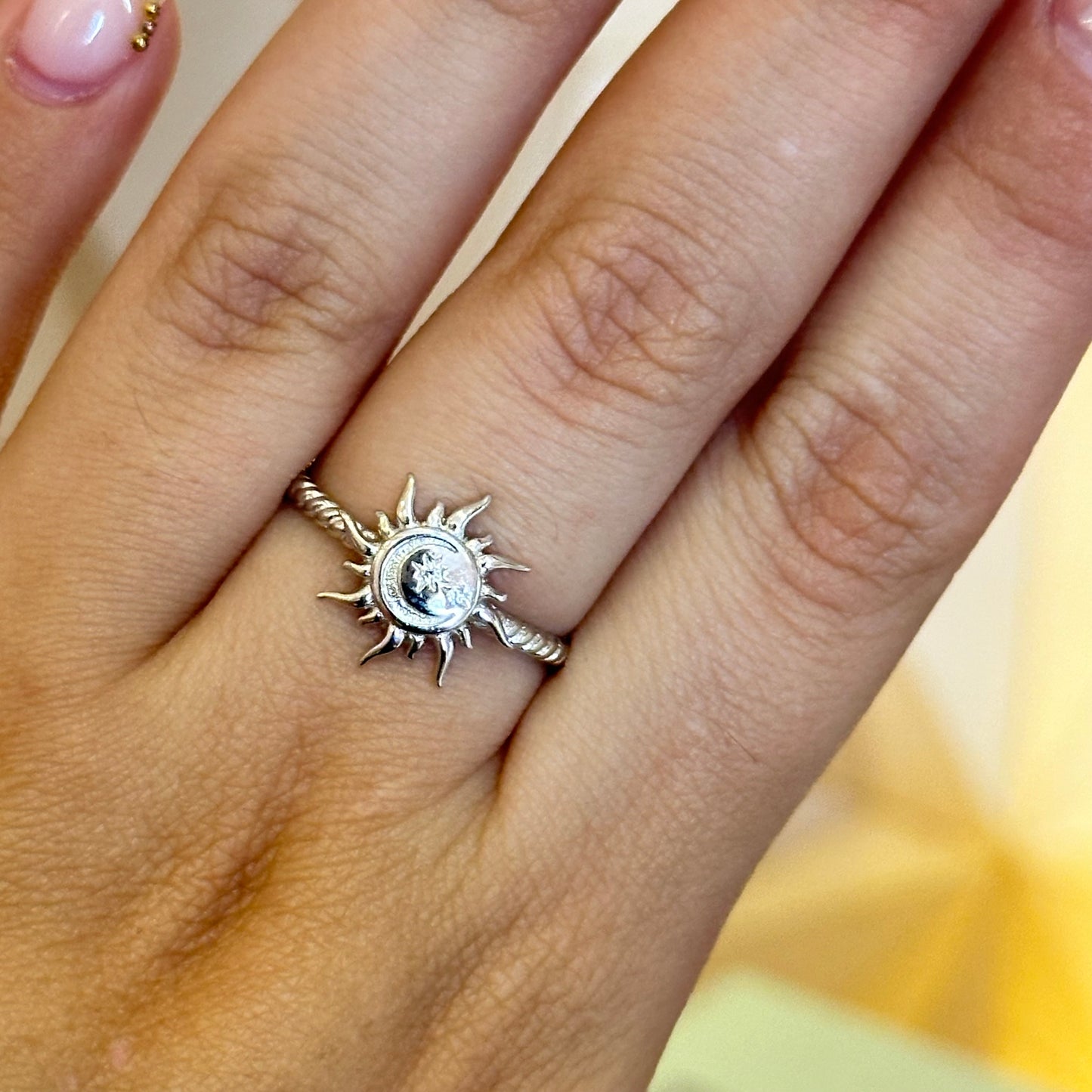Anillo plata de sol