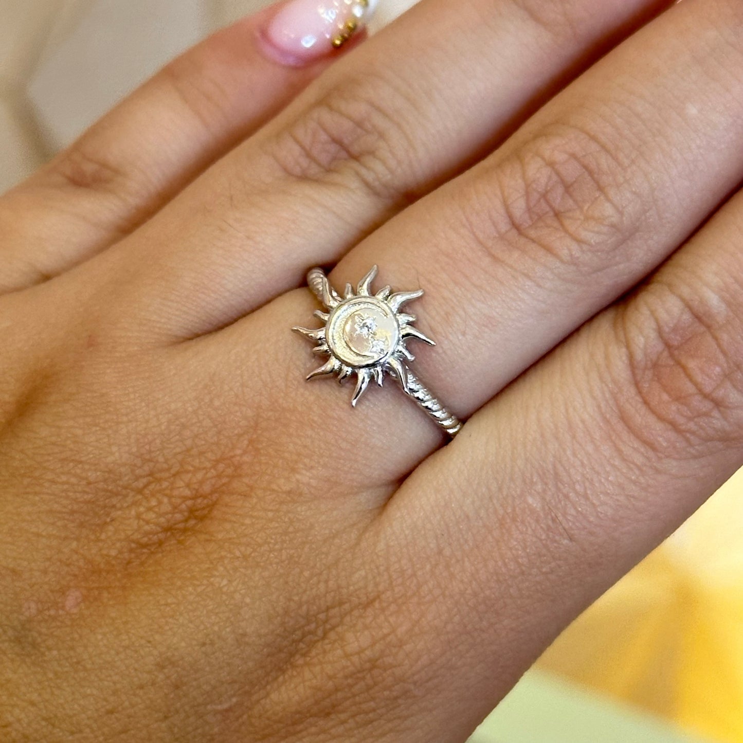 Anillo plata de sol