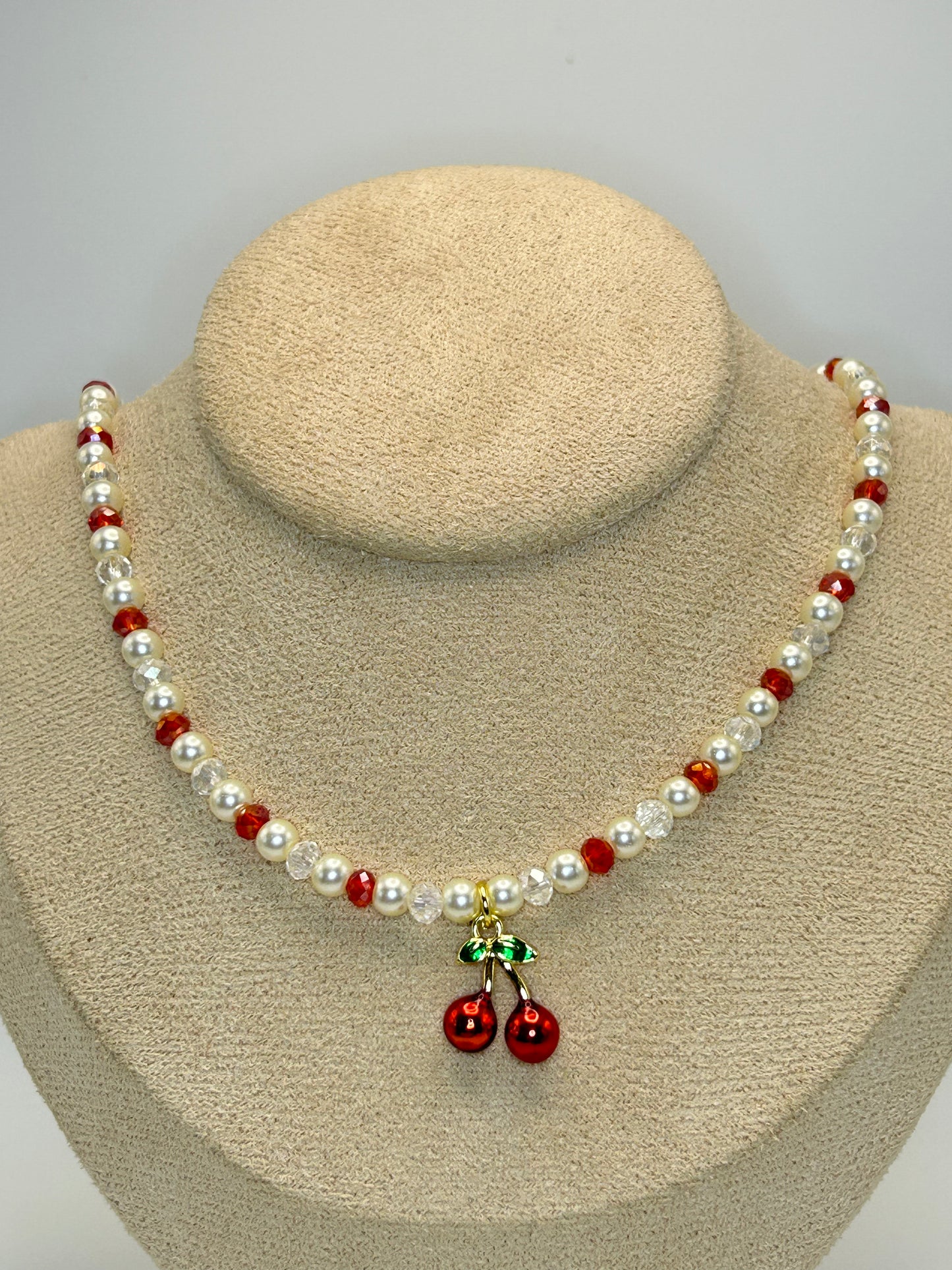 Collar de Cereza con Perlas🍒