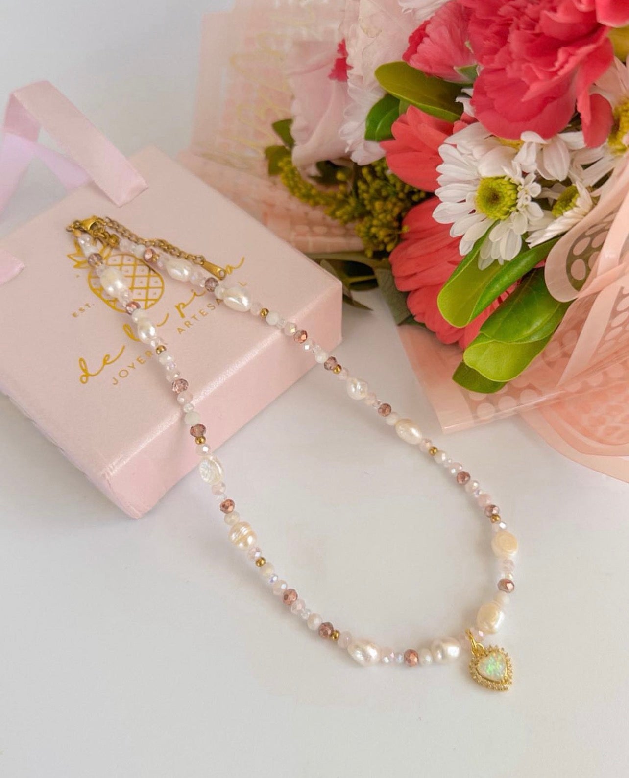 Collar Opalite Heart✨💖