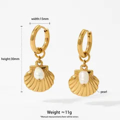 Argollas de Concha con Perla 🤍