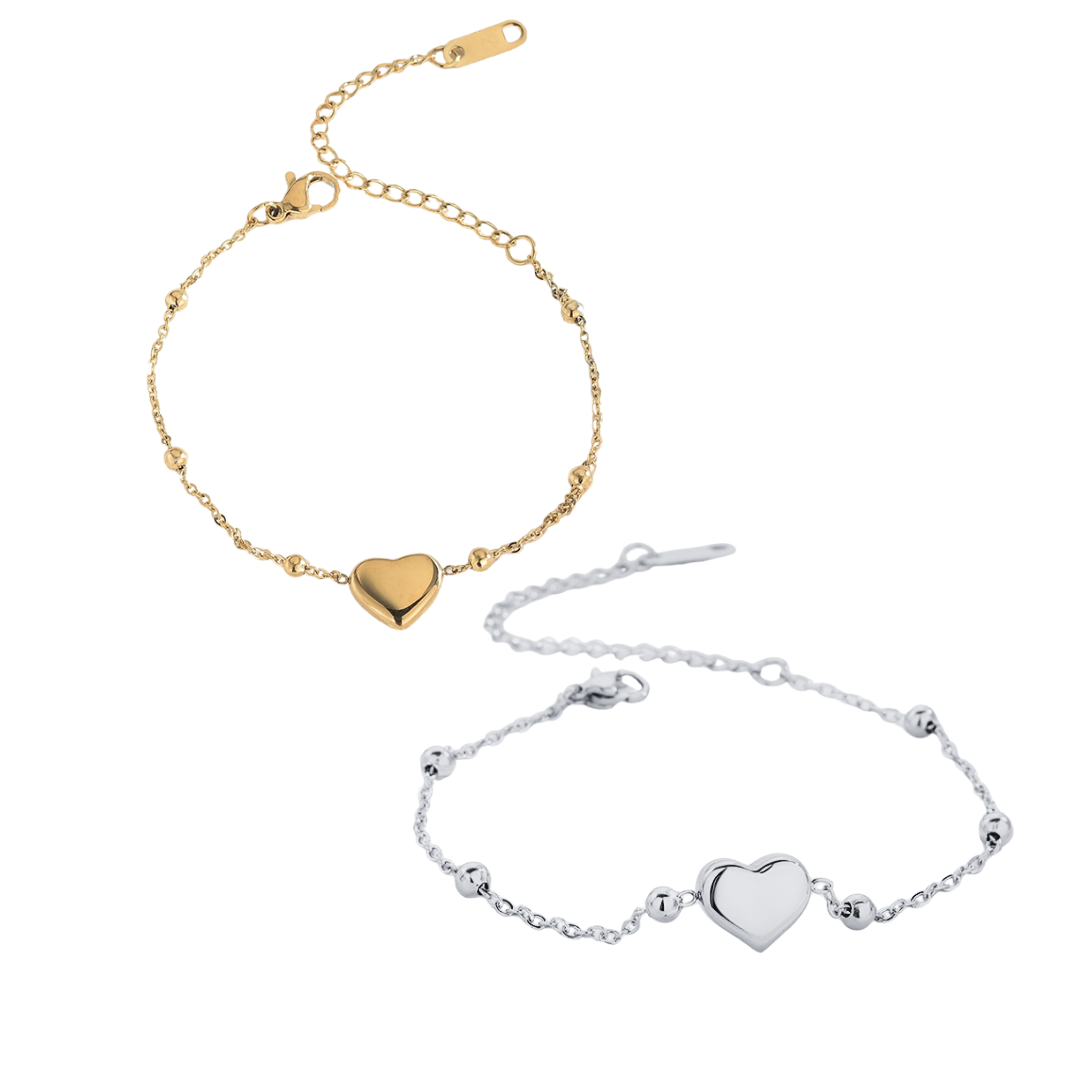 Pulsera de corazón con balines