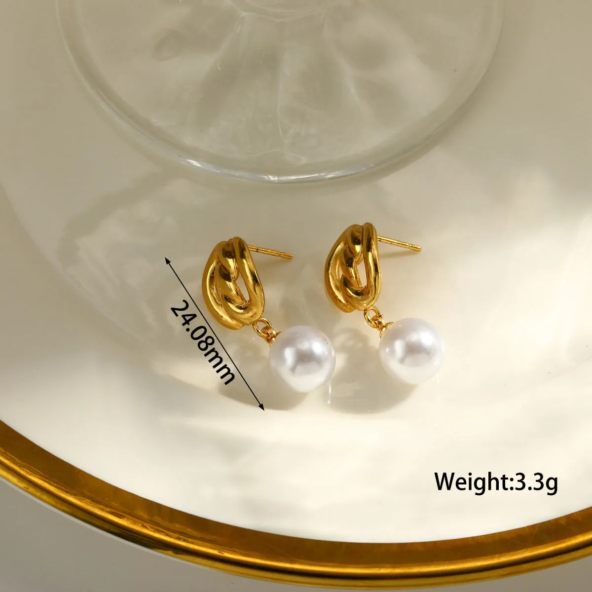 Aretes Lazo Perla 🎀