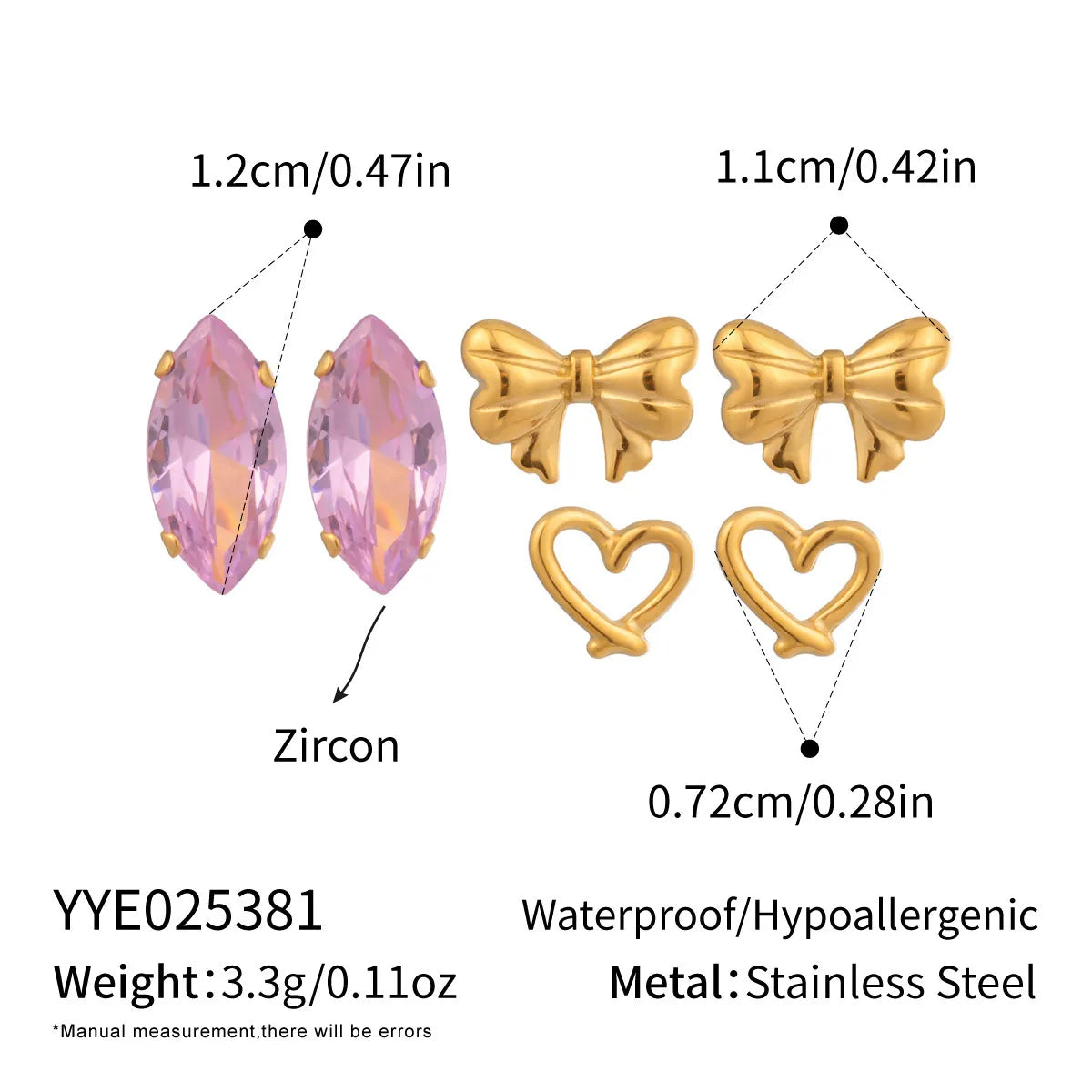 Stud Rosé Charm 💗 (venta individual)