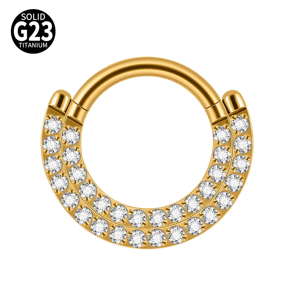 Piercing Argolla Doble Linea De Zirconia