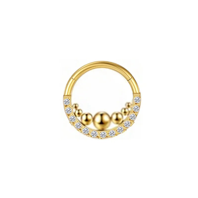 Piercing Argolla Zirconia Con Balines Sobre