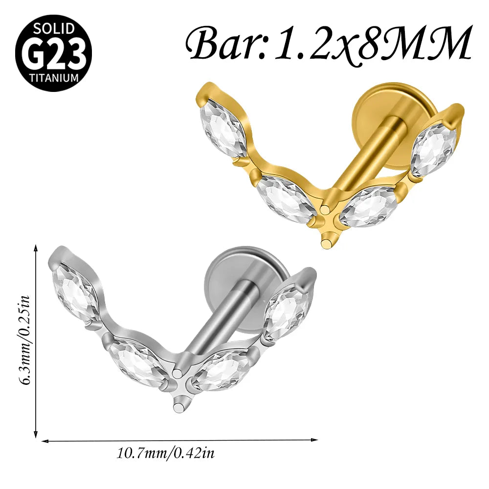Titanio Flat Back V Crystal ✨ (plateado)