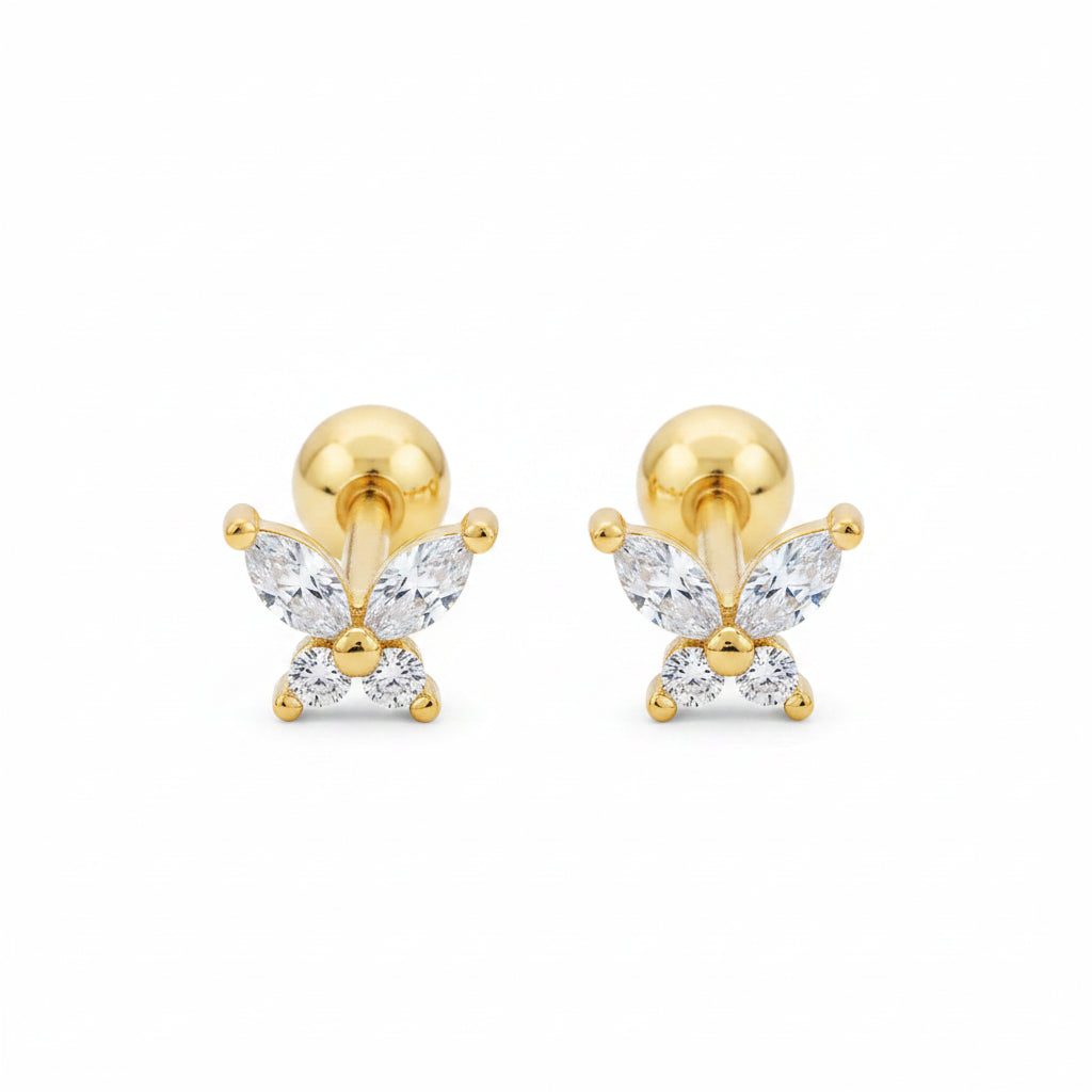 Piercing Tiny Butterfly Baño de Oro 14K 🦋