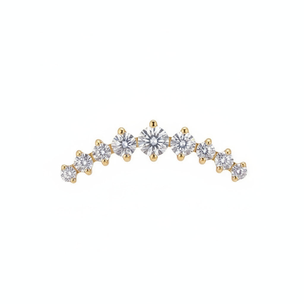 Titanio Flat Back Barra Crystal Gold ✨